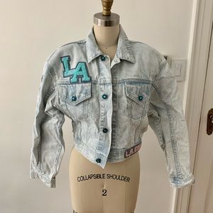 VTG Original LA Gear Cropped Jean Jacket Women’s Size Medium. LOOKS NEW WASHED
